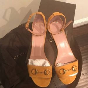 Gucci Gold Sandalo Pelle